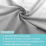 American Baby Company 15" x 33" Fitted Bassinet Sheet, 100% Natural Cotton Jersey Knit, Grey, Soft Breathable, for Boys and Girls(Pack of 1) - Image 2